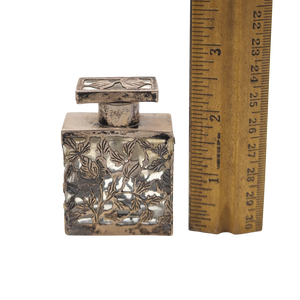 Vintage Sterling Silver Encased Glass Perfume Bottle