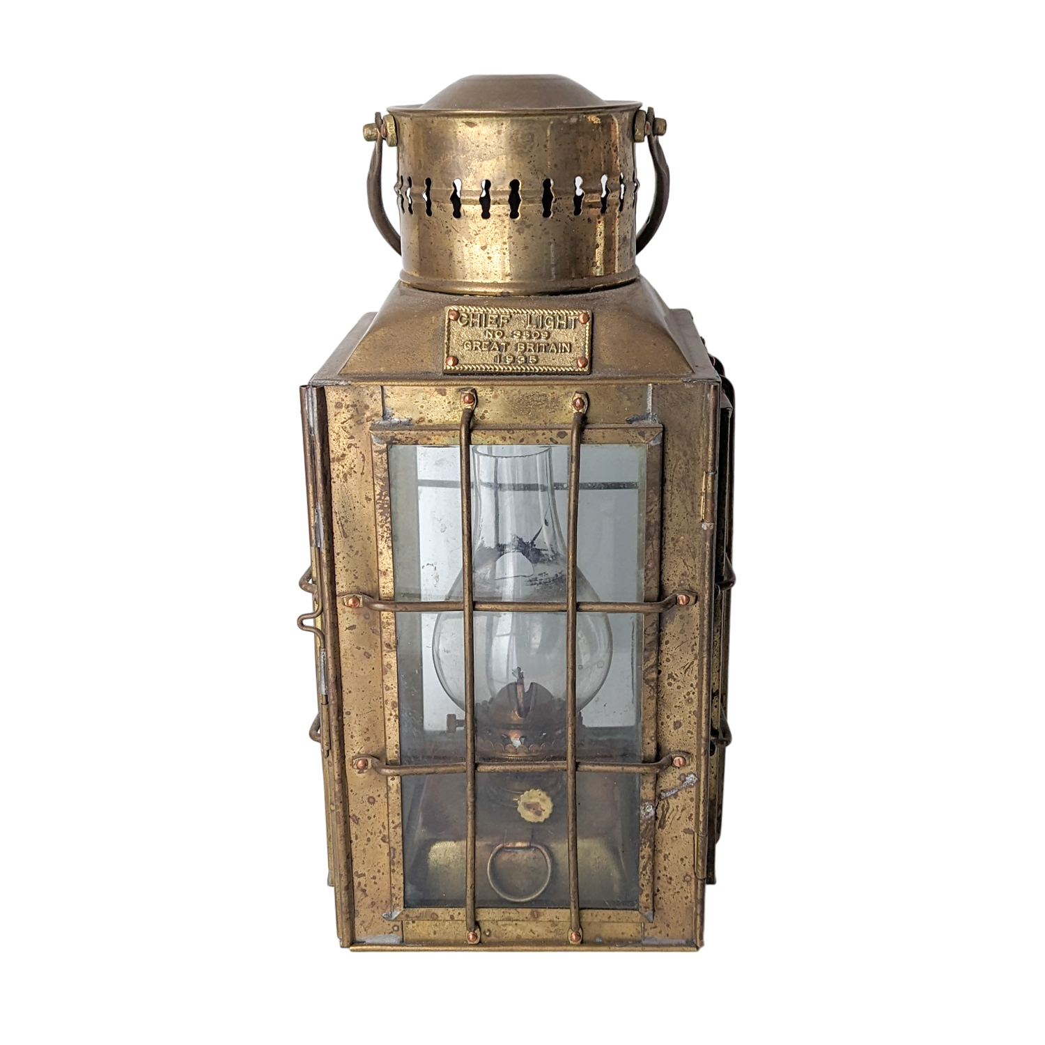 Vintage 1935 Brass Chief Light Ship Lantern