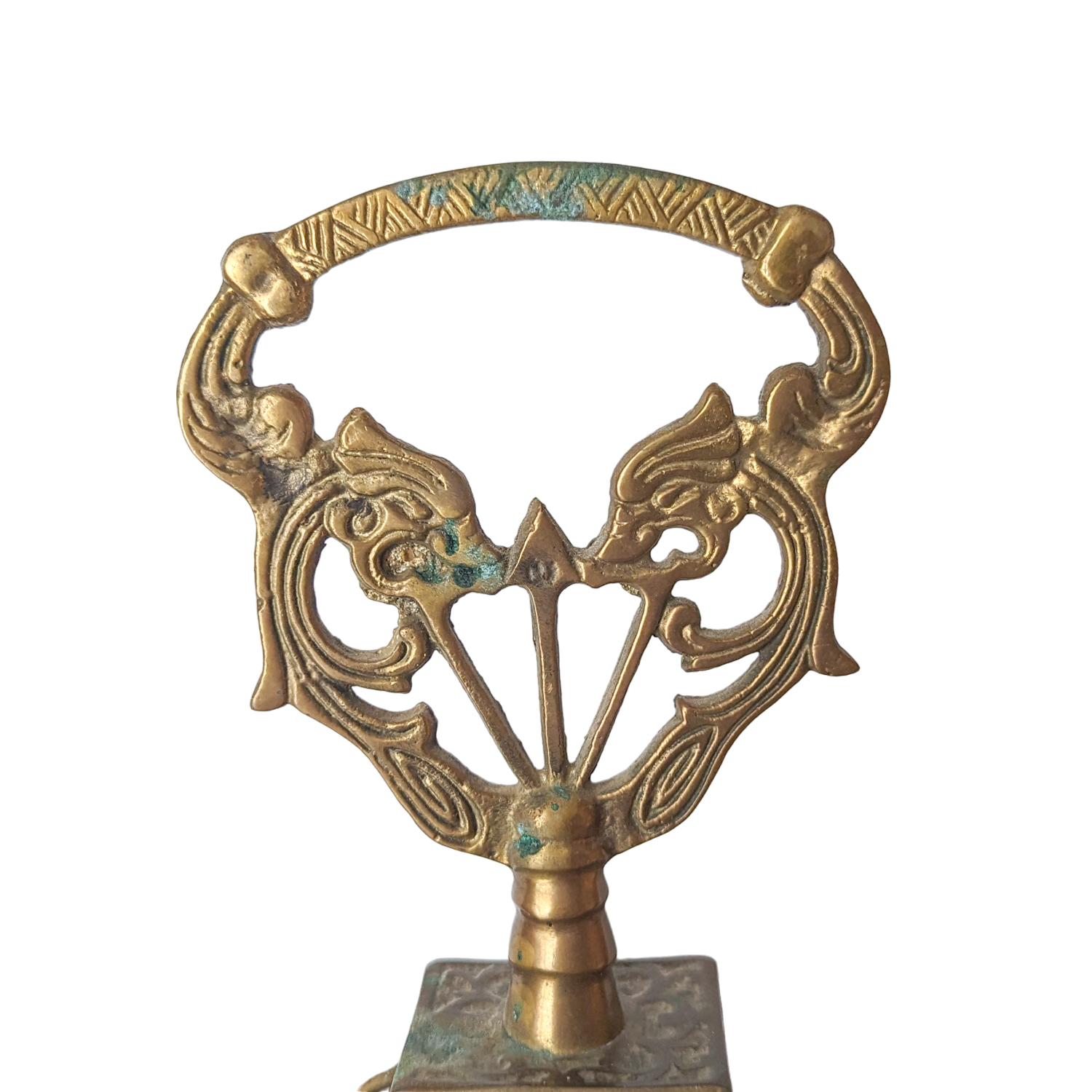 Vintage Brass Peacock Fire Screen