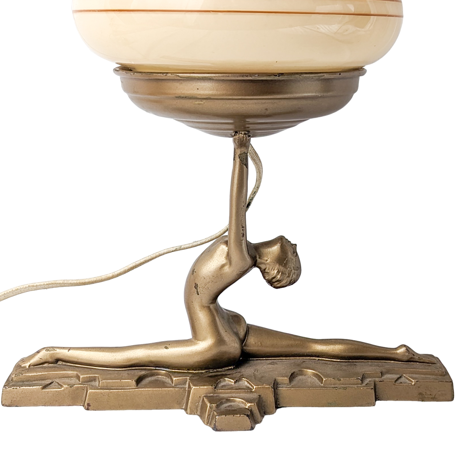Vintage Art Deco Cast Metal Nymph Lamp