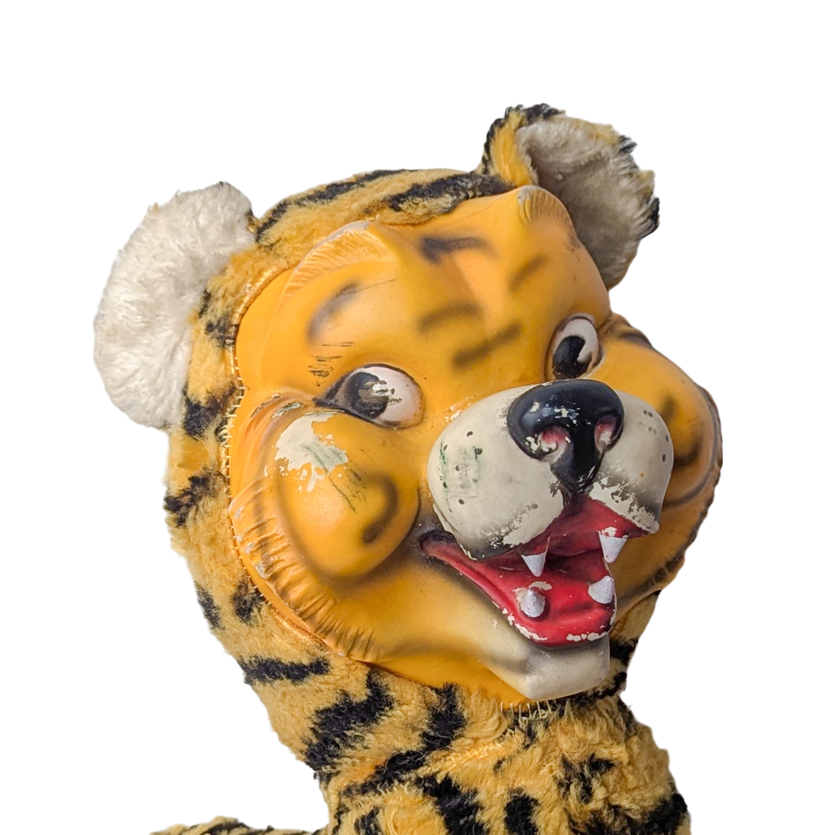 Vintage 1950s Rubber Face Giant Tiger Plush Toy Ballyhoo Curiosity Shop