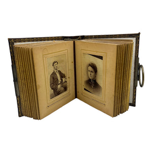Victorian Leather Photo Album With 40 CDV Photographs