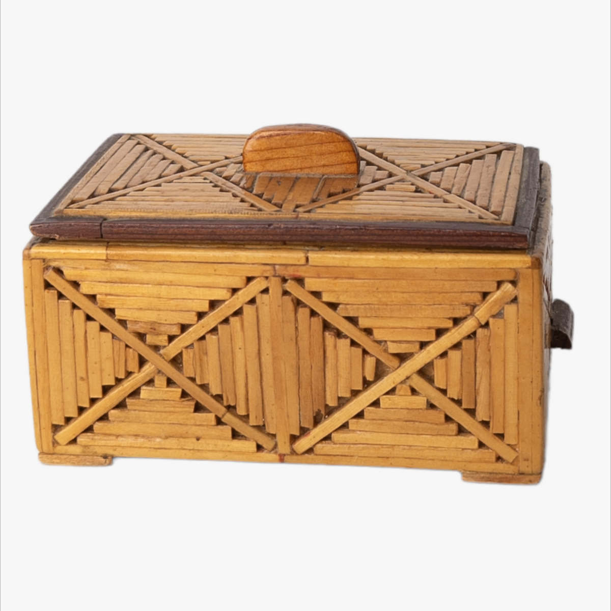 Vintage Handmade Prison Art Matchstick Jewelry Box – Ballyhoo Curiosity Shop