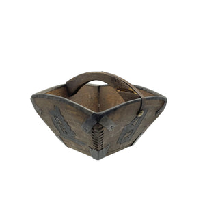 Antique Chinese Wood Rice Basket