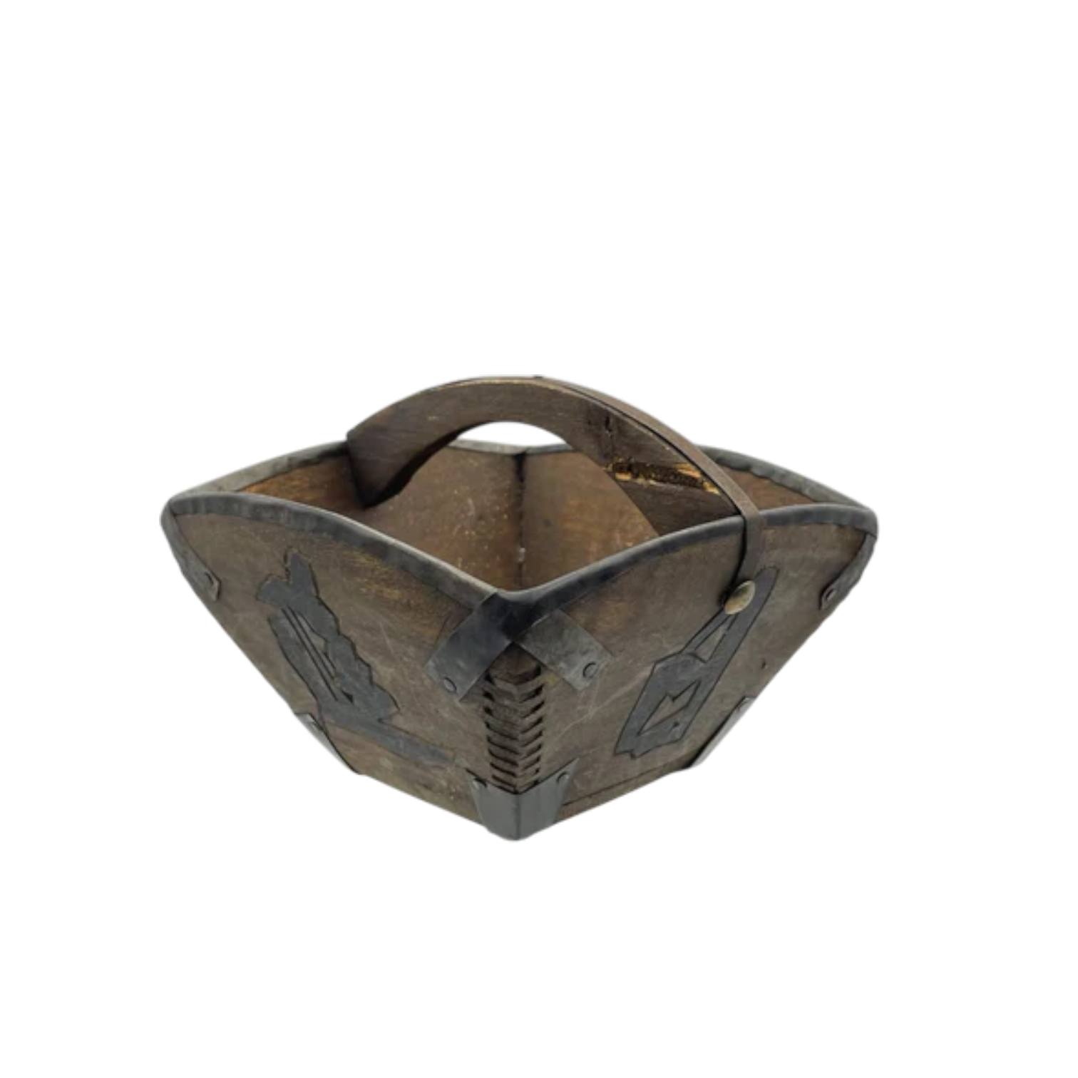 Antique Chinese Wood Rice Basket