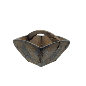 Antique Chinese Wood Rice Basket