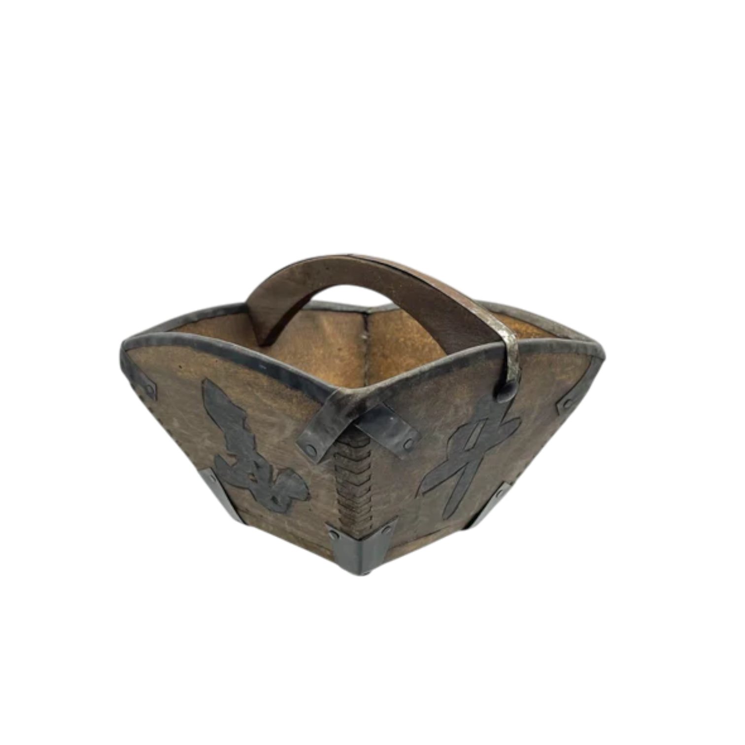 Antique Chinese Wood Rice Basket