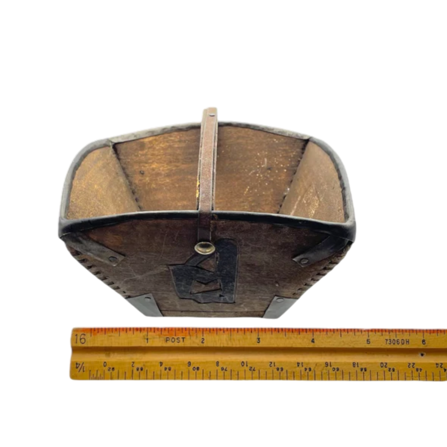 Antique Chinese Wood Rice Basket