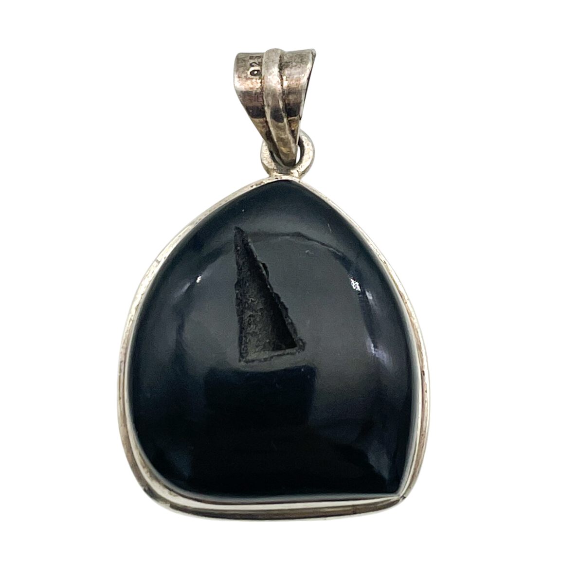 Sterling Silver Black Onyx Druzy Pendant