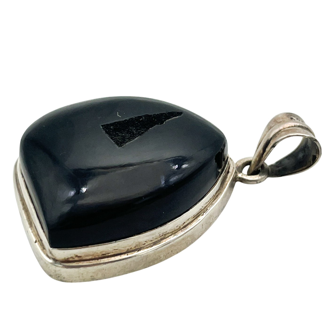 Sterling Silver Black Onyx Druzy Pendant