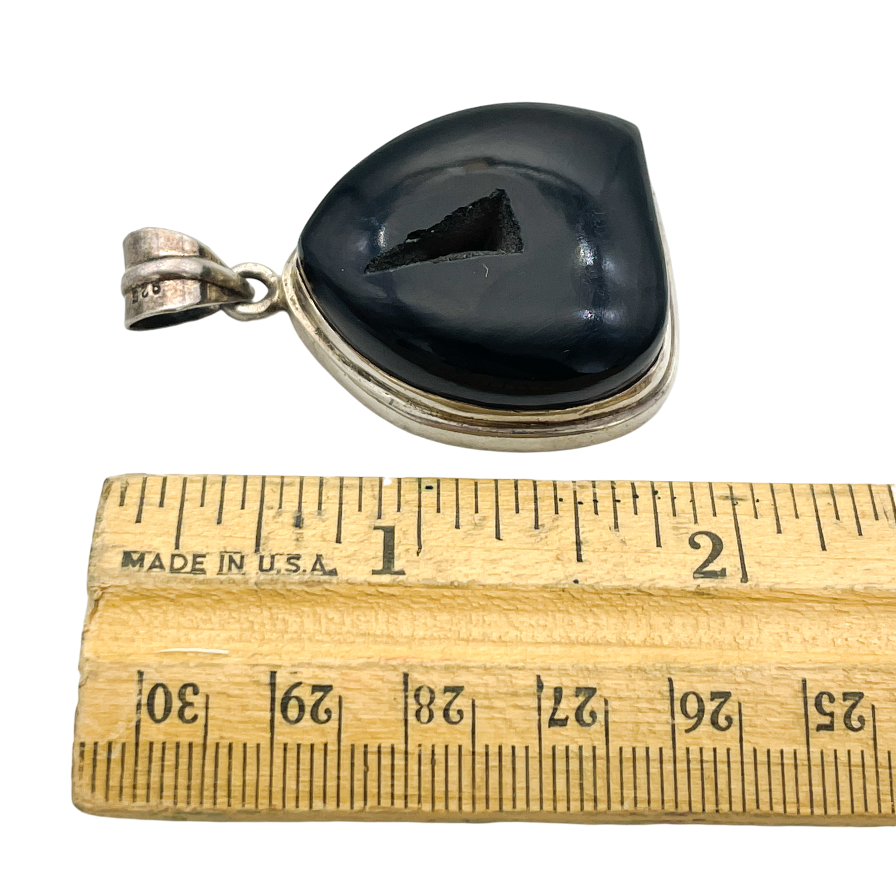 Sterling Silver Black Onyx Druzy Pendant