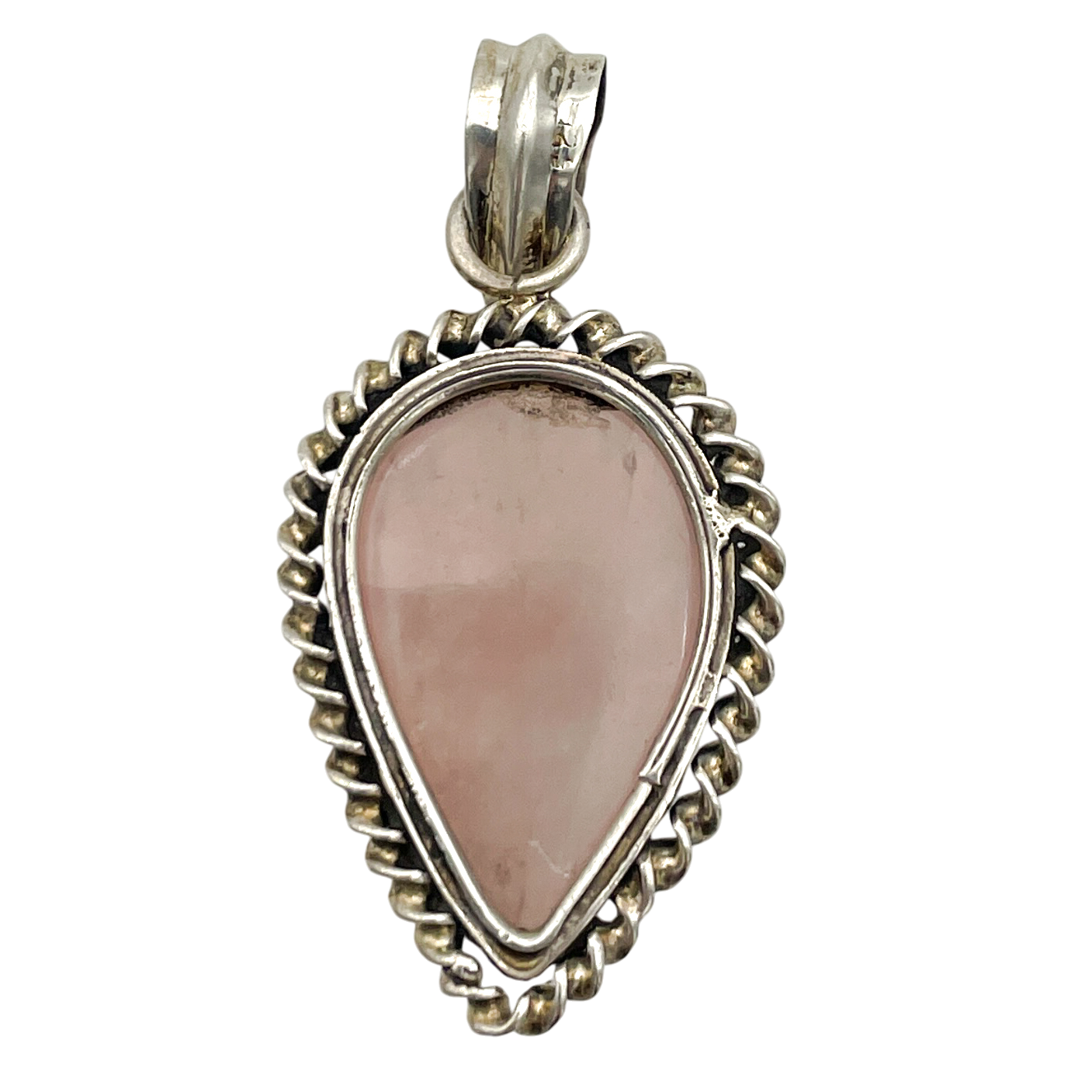 Sterling Silver Rose Quartz Pendant 13.7g