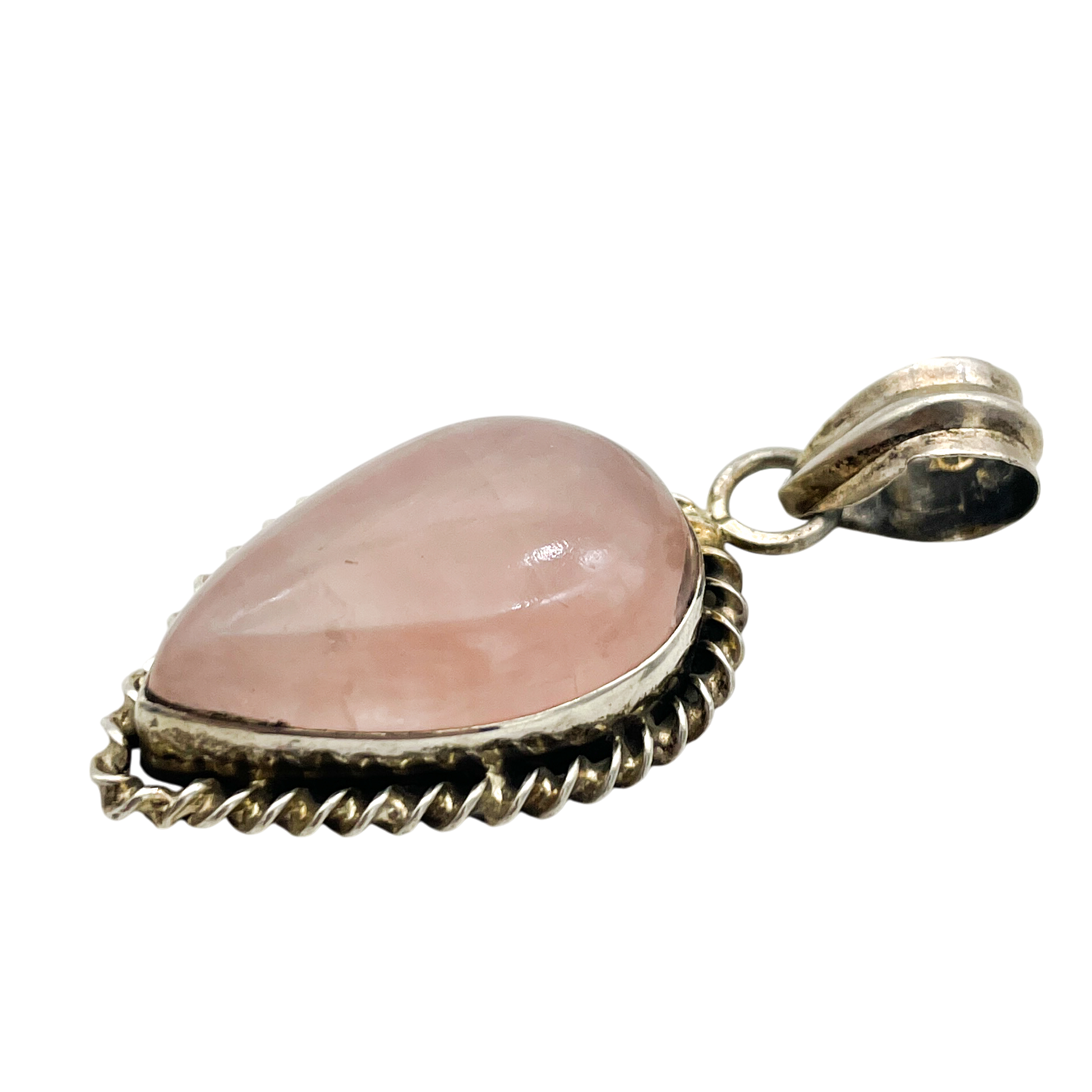 Sterling Silver Rose Quartz Pendant 13.7g