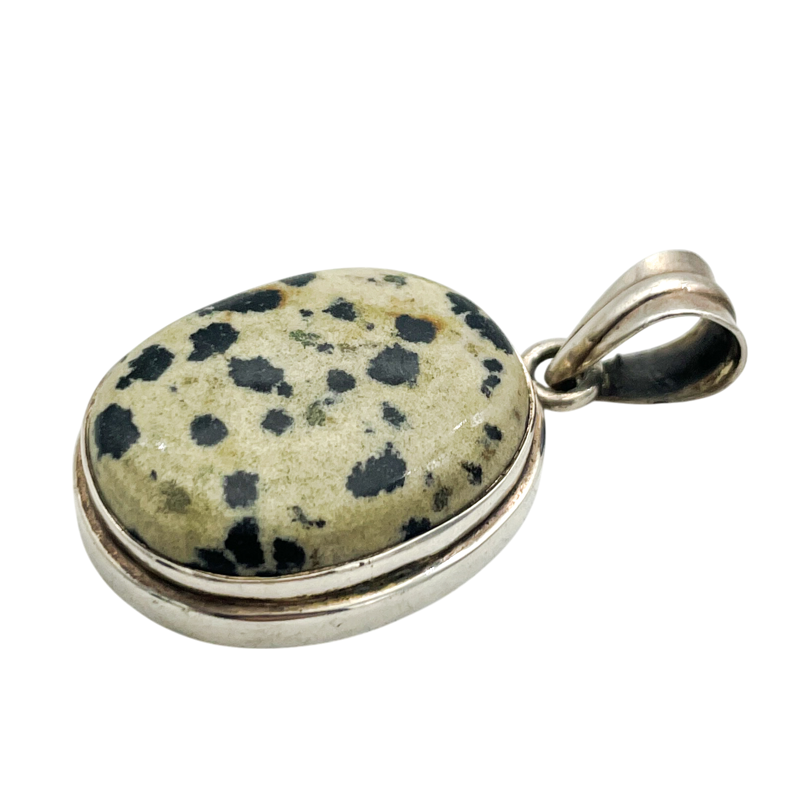 Sterling Silver Dalmation Jasper Pendant