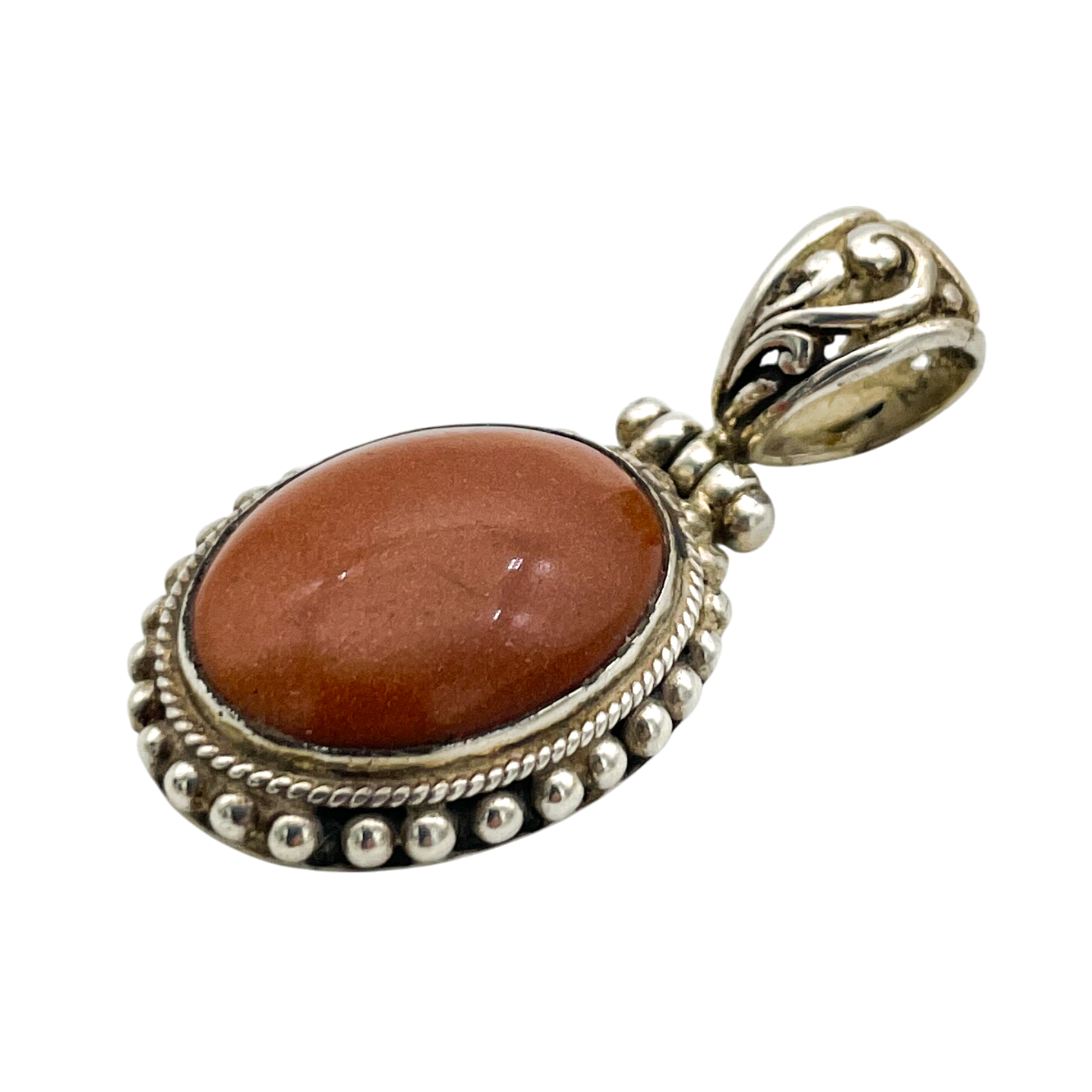 Sterling Silver Goldstone Pendant 9.6g