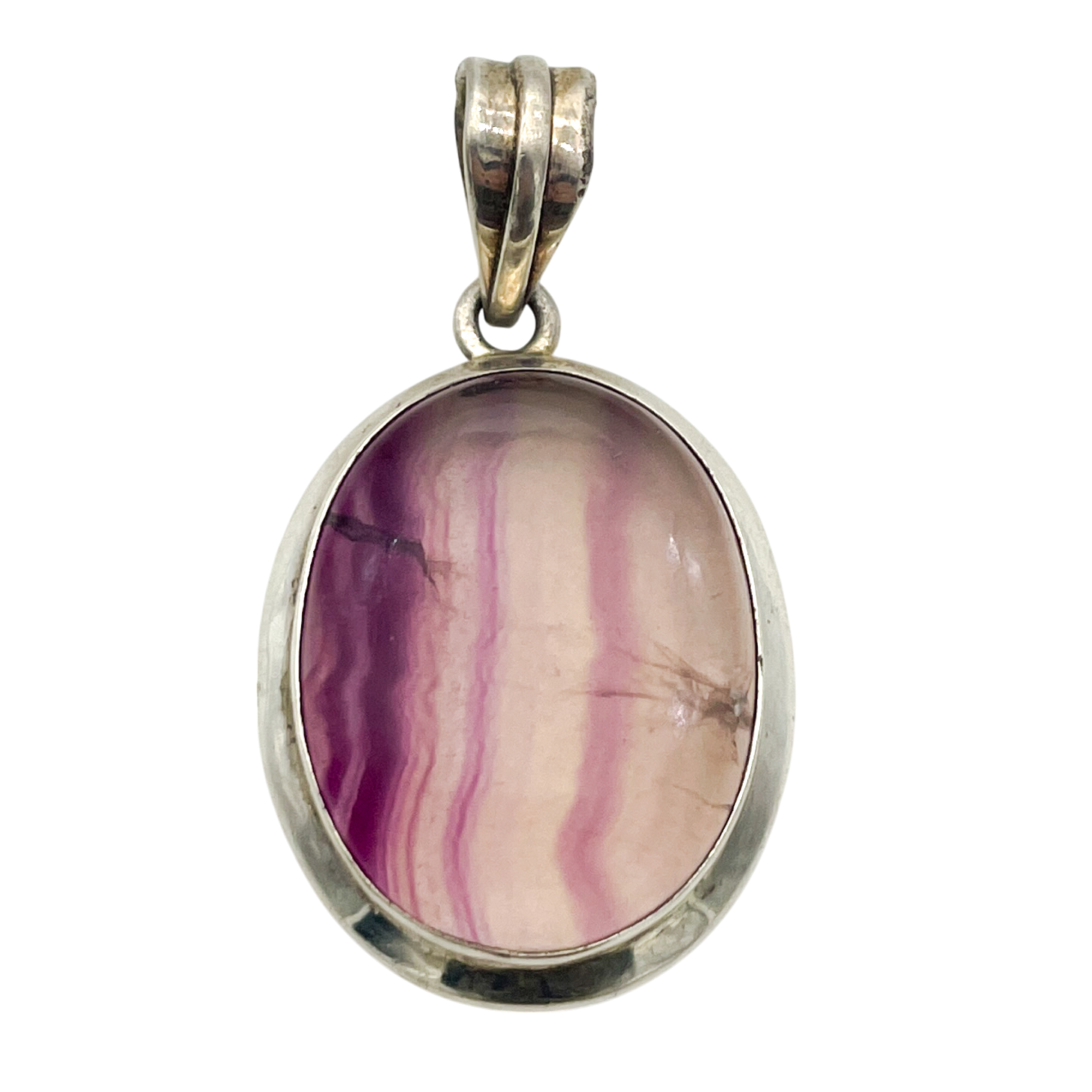 Sterling Silver Fluorite Pendant 16.1g