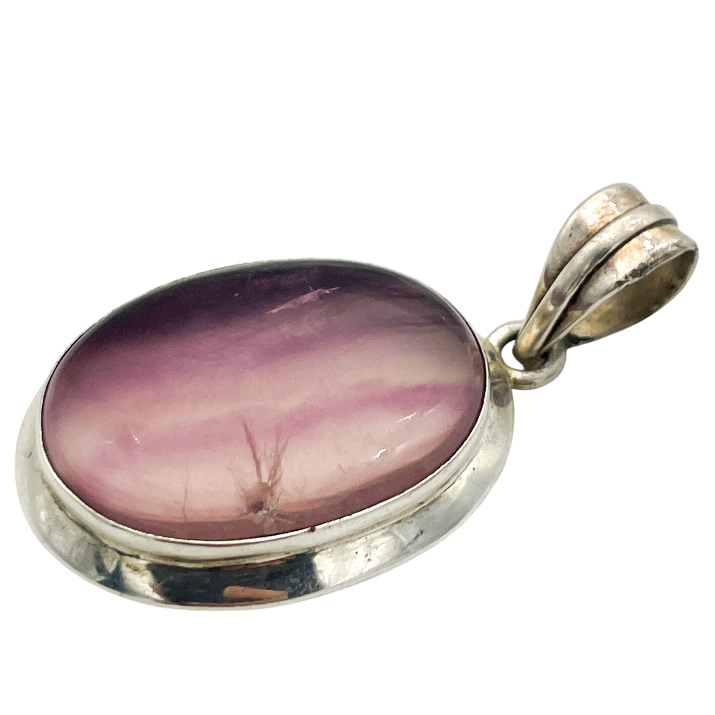 Sterling Silver Fluorite Pendant 16.1g