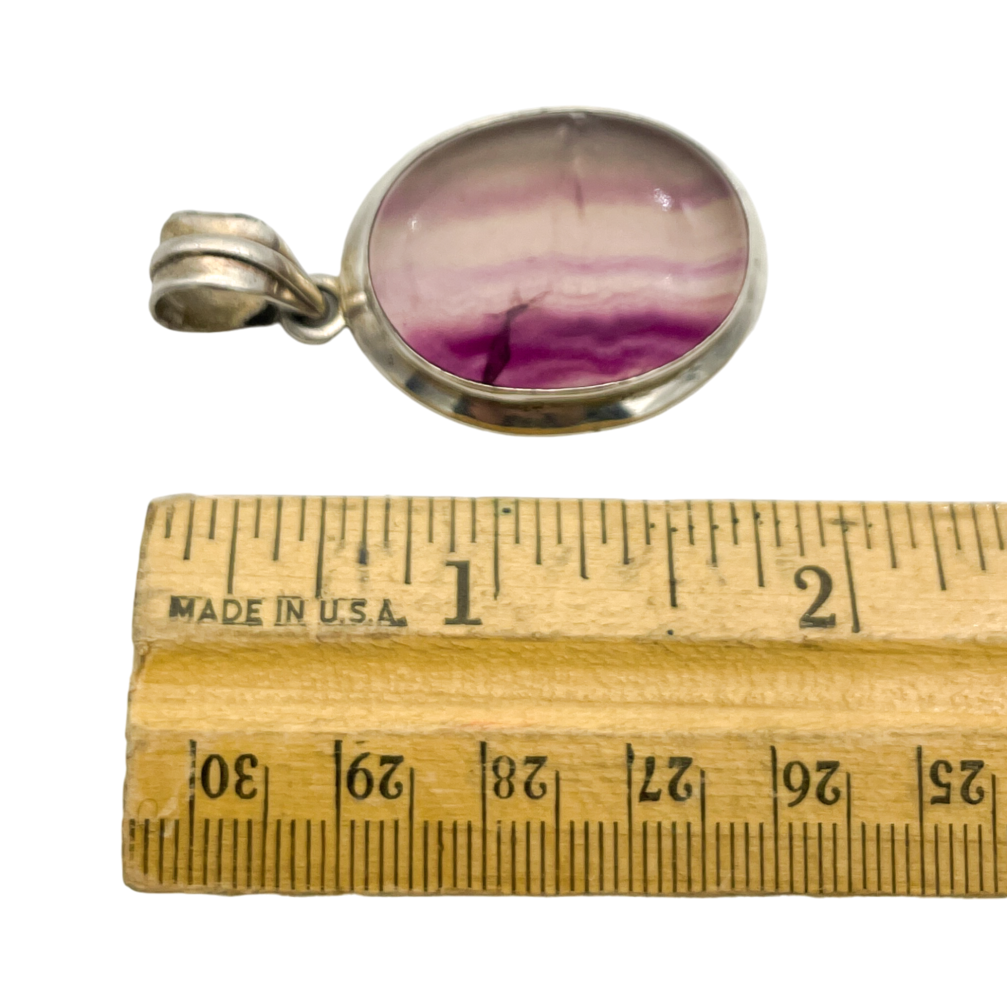 Sterling Silver Fluorite Pendant 16.1g