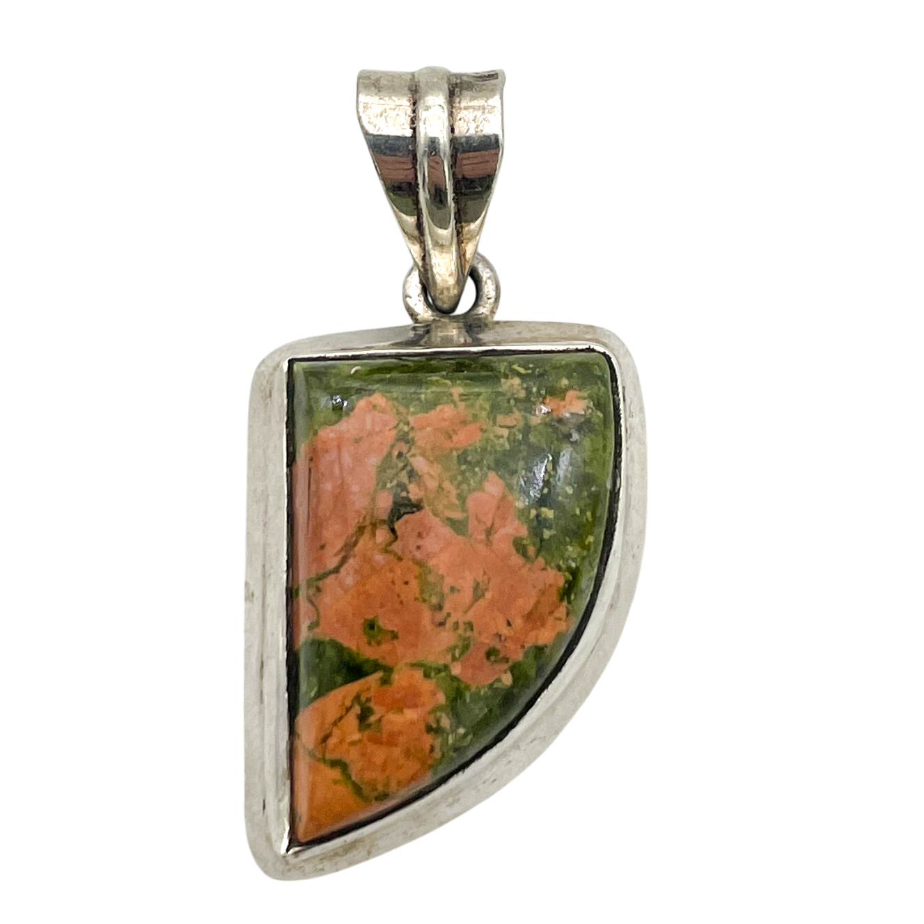 Sterling Silver Unakite Pendant 13.9g