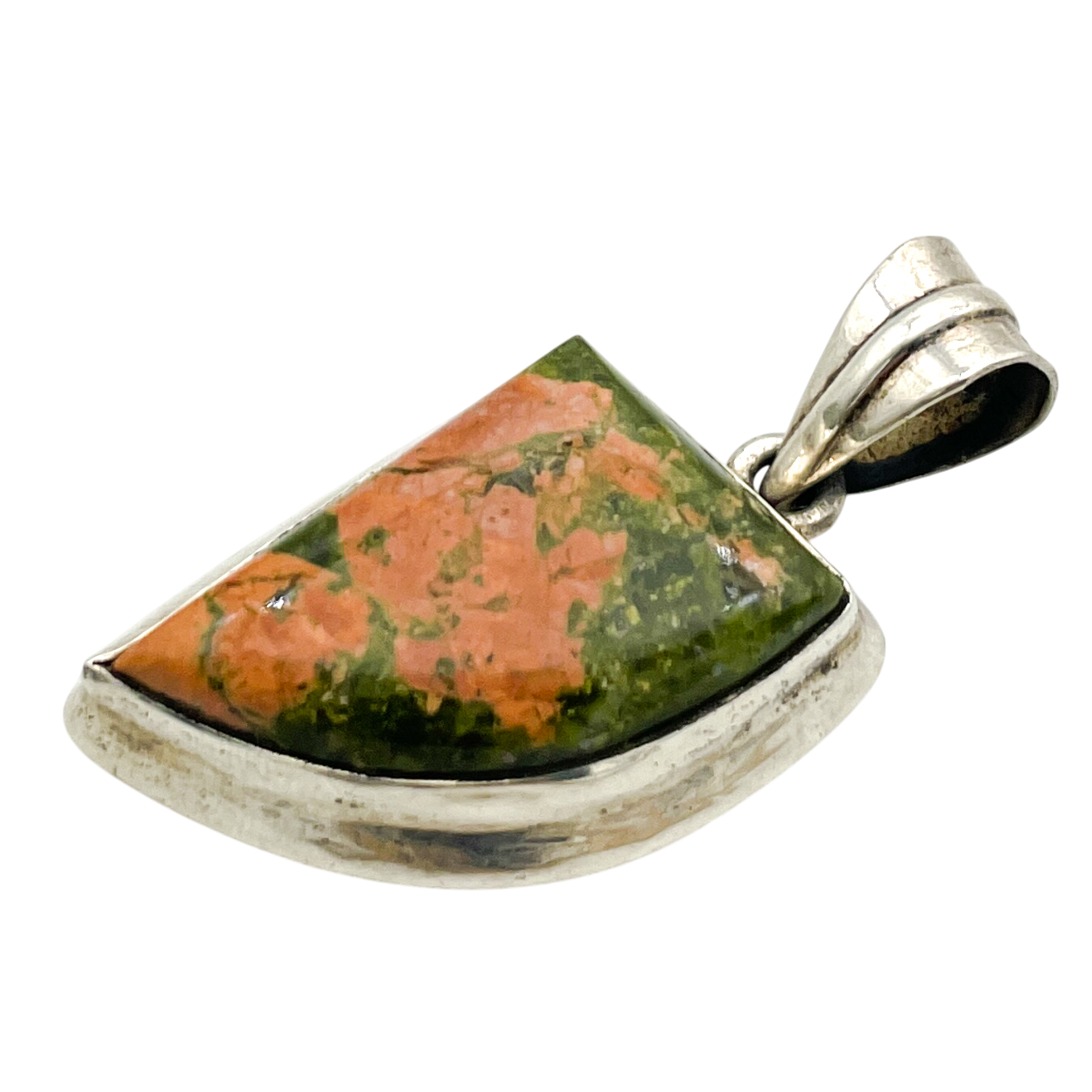 Sterling Silver Unakite Pendant 13.9g