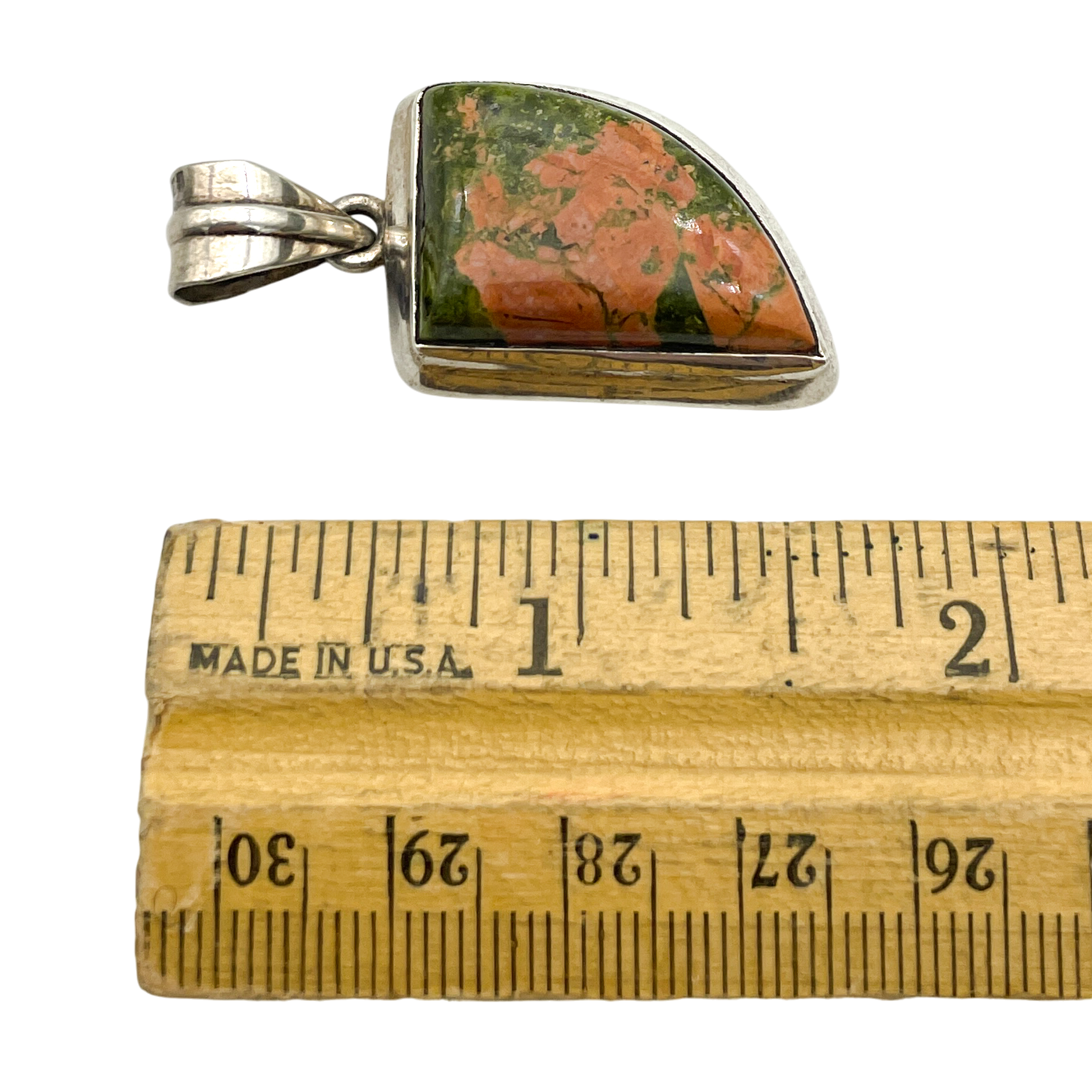 Sterling Silver Unakite Pendant 13.9g