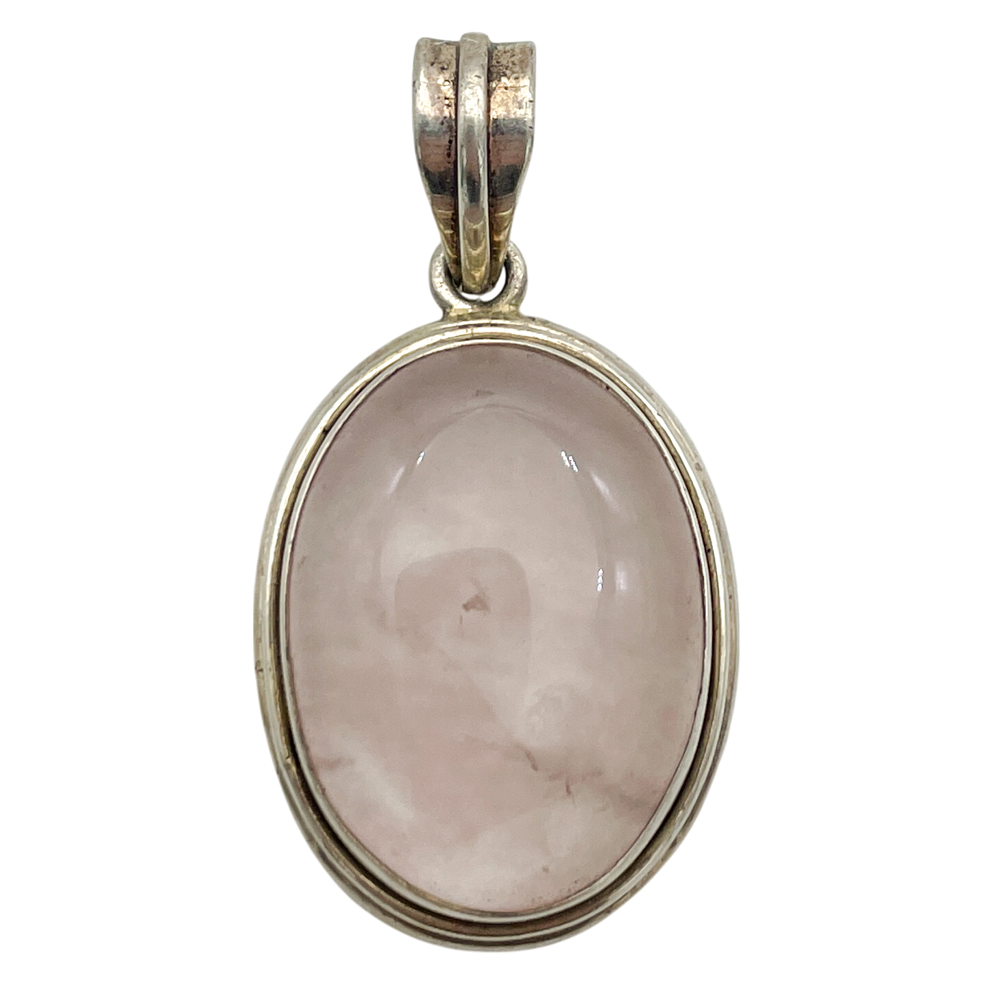 Sterling Silver Rose Quartz Pendant 16.2g
