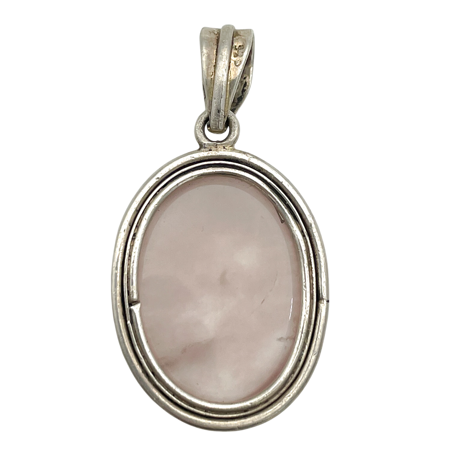 Sterling Silver Rose Quartz Pendant 16.2g