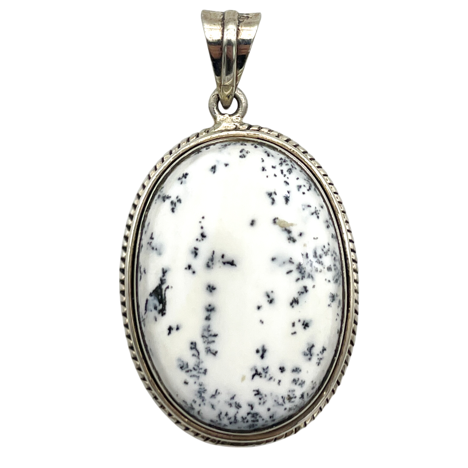 Sterling Silver Dendritic Agate Pendant 20.6g