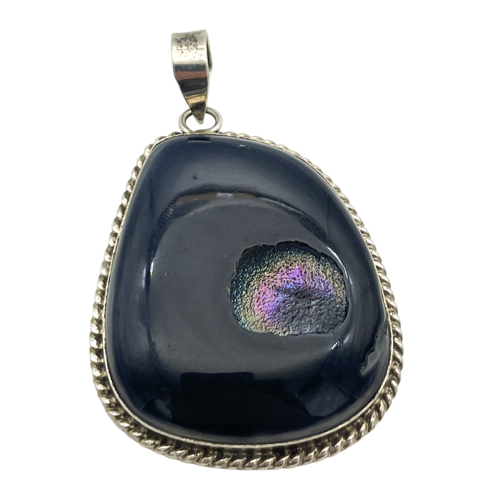 Sterling Silver Rainbow Agate Pendant