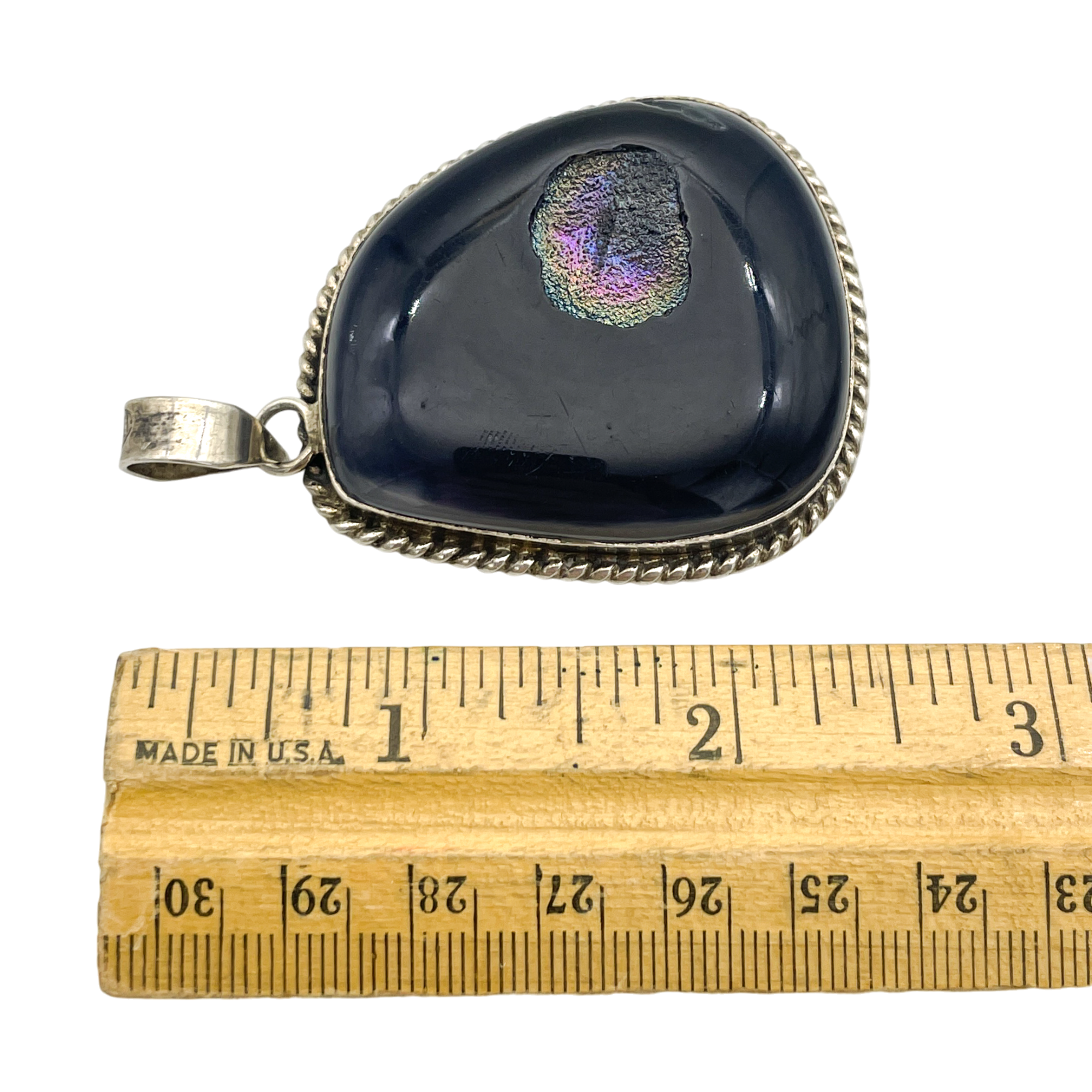 Sterling Silver Rainbow Agate Pendant