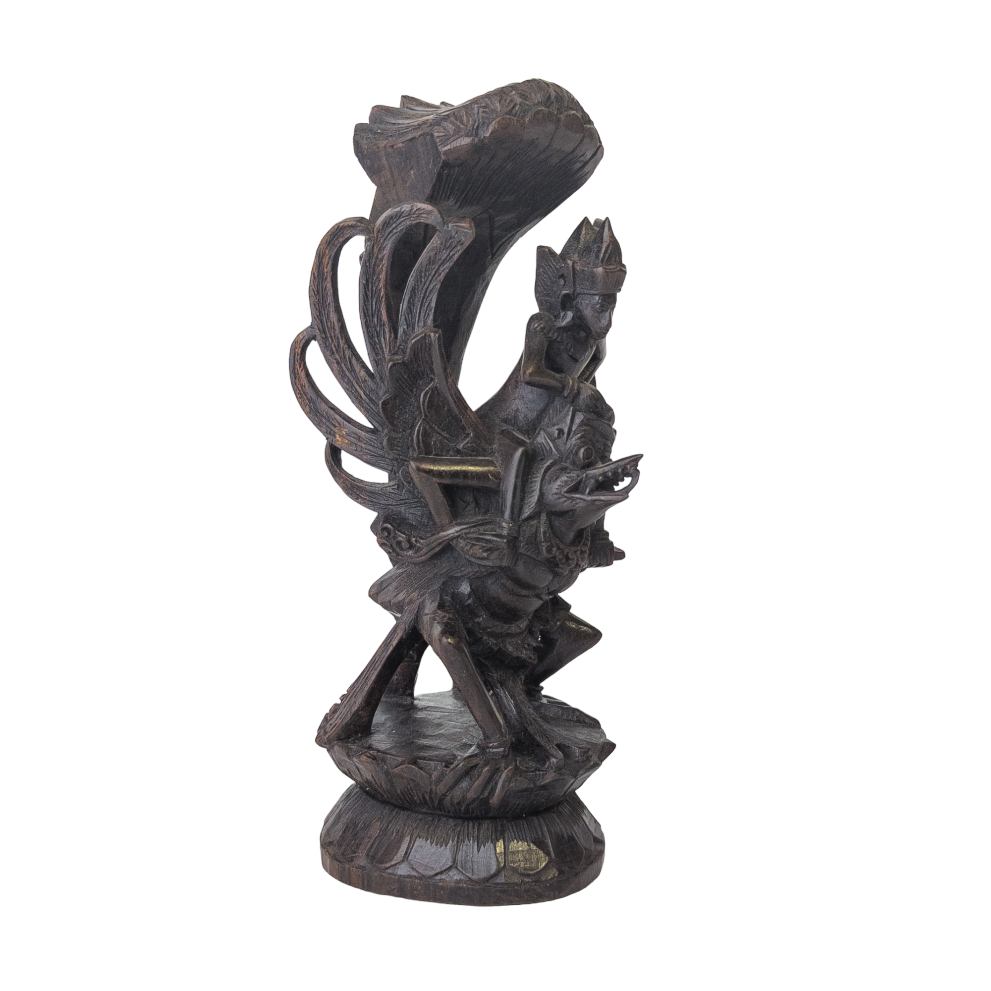 Vintage Hand Carved Vishnu Riding Garuda Figure