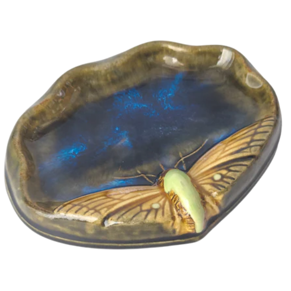 Antique Art Nouveau Moth Dish by Doulton Pottery