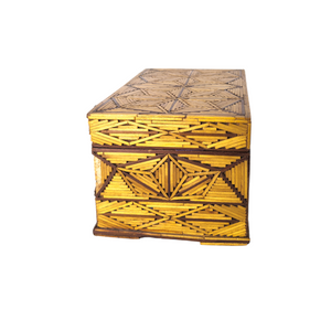 Vintage Handmade Prison Art Matchstick Jewelry Box