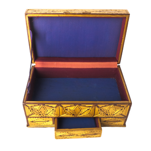 Vintage Handmade Prison Art Matchstick Jewelry Box