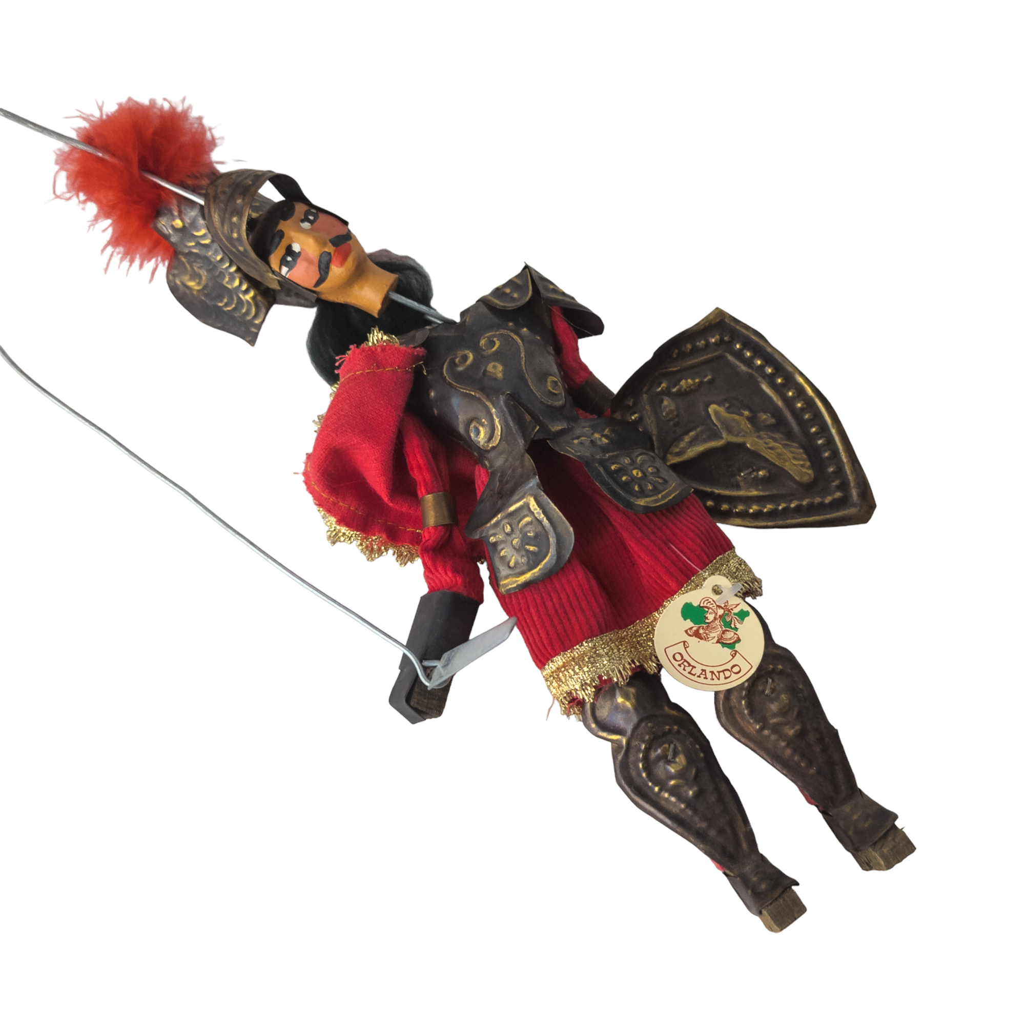 Vintage Italian Handmade Knight Marionette Puppet