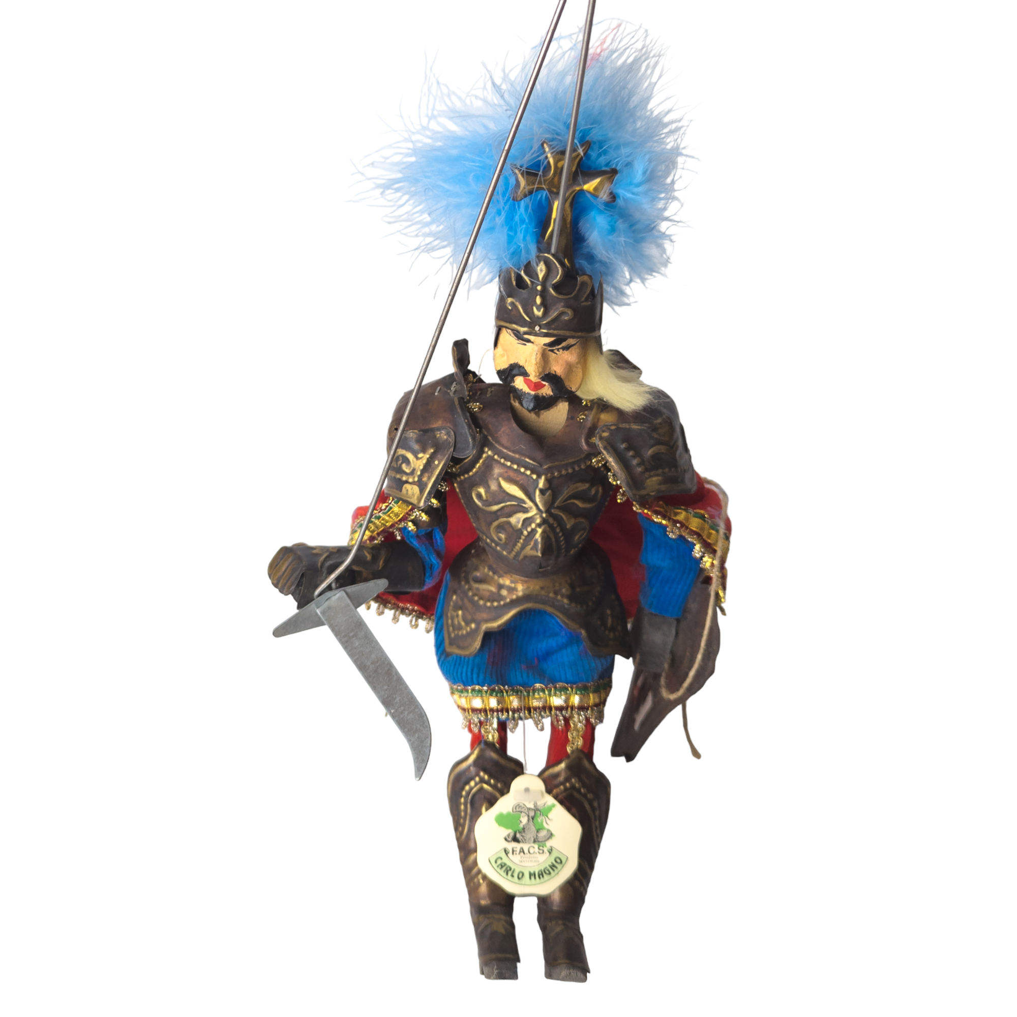 Vintage Italian Handmade Knight Marionette Puppet