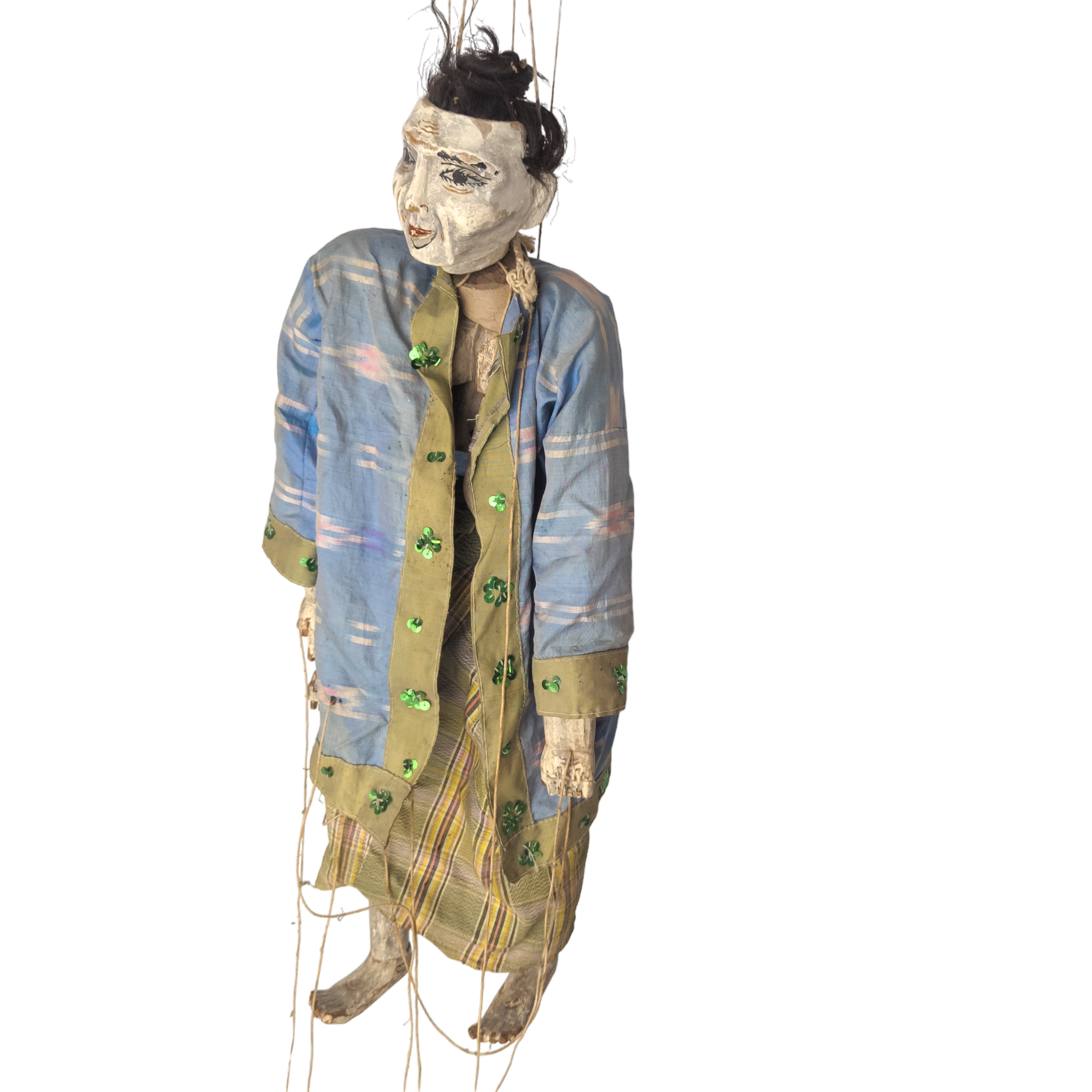 Antique Burmese Old Woman Marionette