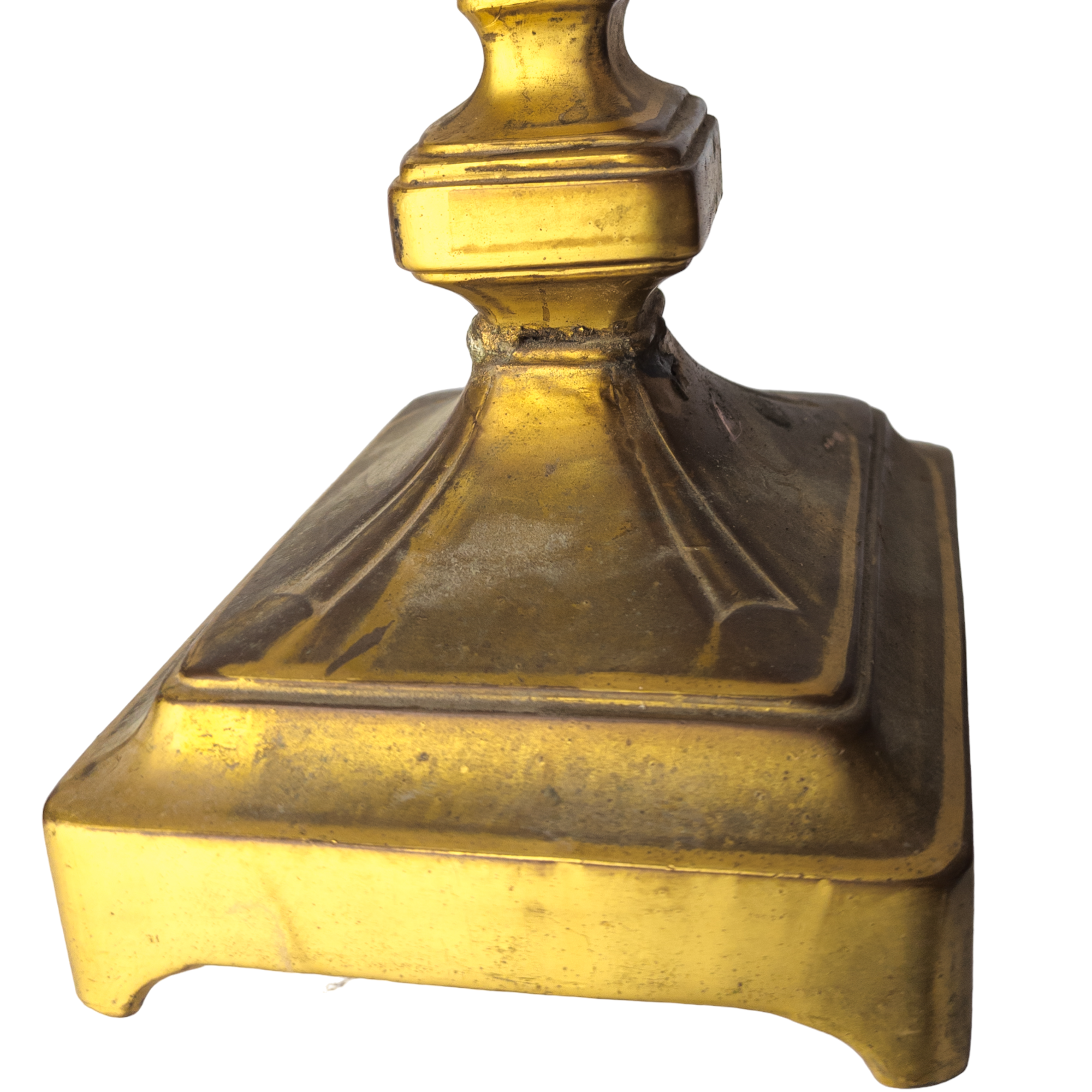 Antique Victorian Gilded Cast Metal Altar Crucifix