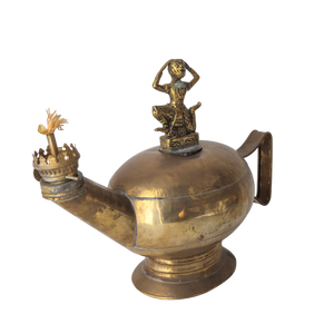 Vintage Nepalese Brass Hanuman Oil Lamp