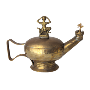 Vintage Nepalese Brass Hanuman Oil Lamp