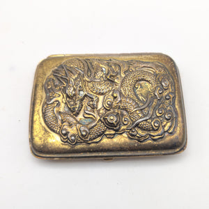 Antique Japanese Embossed Dragon Cigarette Case