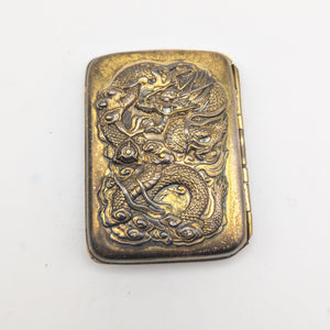 Antique Japanese Embossed Dragon Cigarette Case