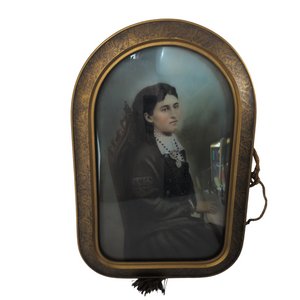 Antique Victorian Oil Pastel Portrait