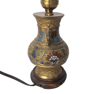 Antique Chinese Champleve Table Lamp