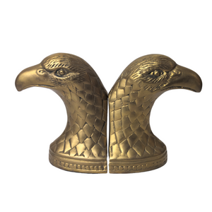 Vintage Solid Brass Federal Eagle Bookend Set