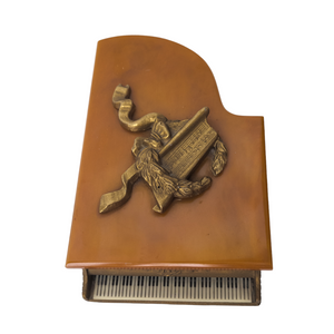Vintage Piano Music Box With Bakelite Lid