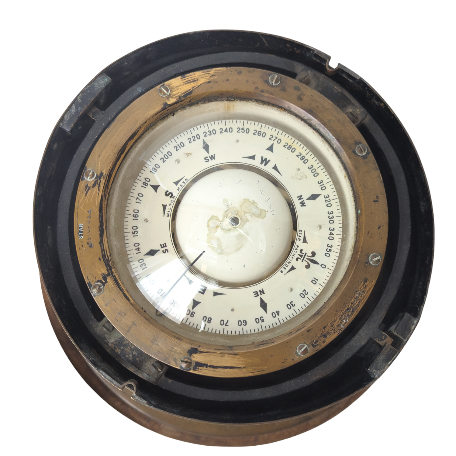 Vintage Perko Brass Gimbal Binnacle Compass