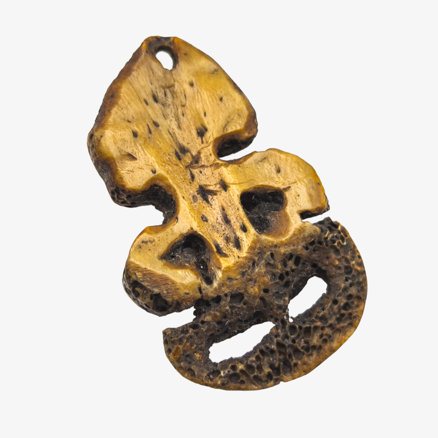 Antique 19th Century Maori Carved Bone Hei-Tiki Amulet