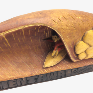 Vintage Mentawai Sumatra Hand Carved Wood Surfer