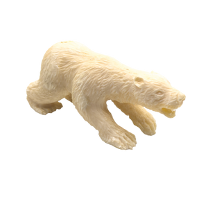 Vintage Native Carved Walrus Tusk Polar Bear Figurine